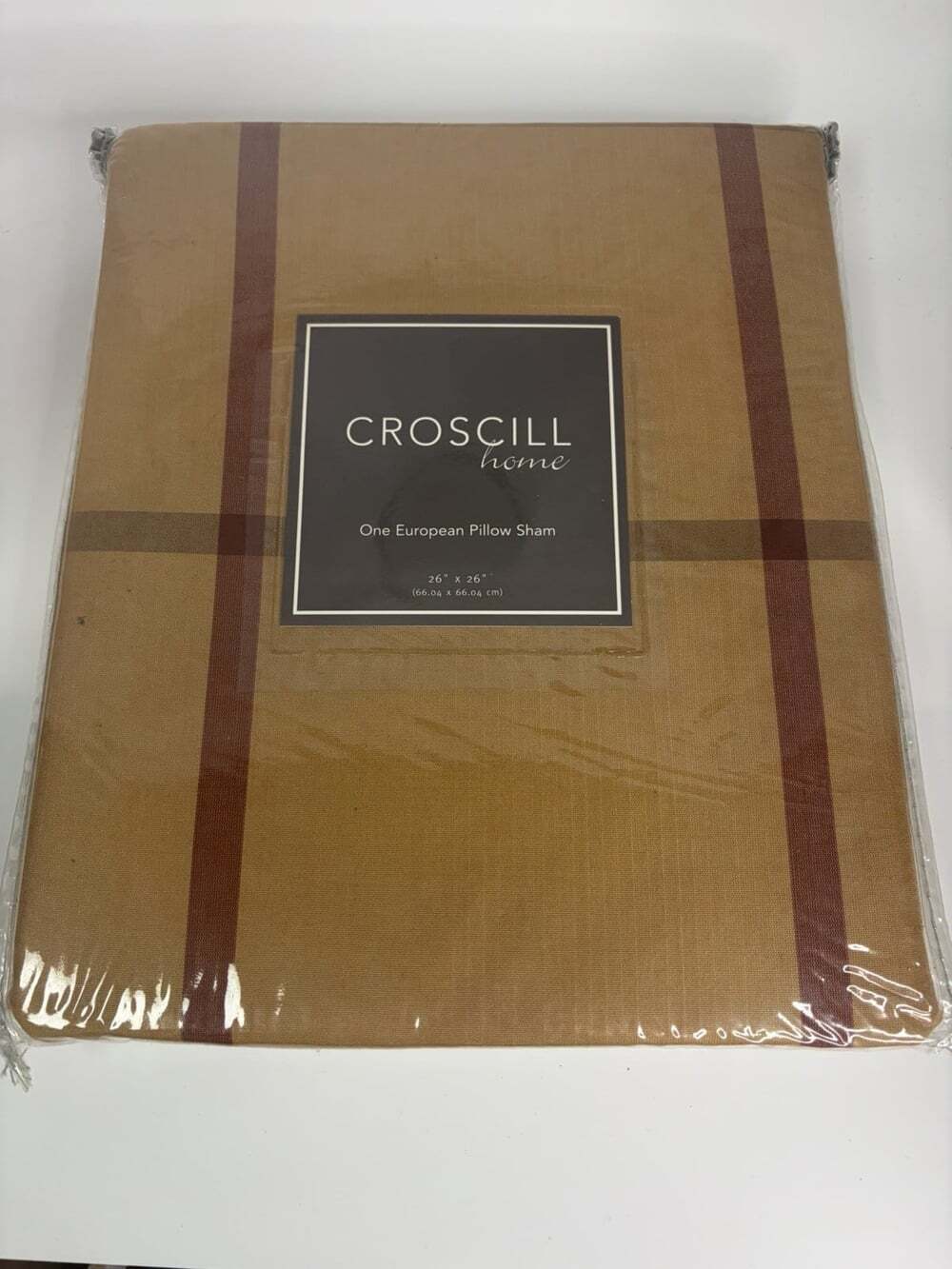 Croscill Mystique Claret European Pillow Sham Braid Trim Gold/Red 26 x 26